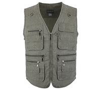 LUSI MADAM Gilet de pêche multi-poches en popeline pour homme
