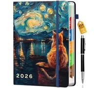 Lusibaka Agenda 2026 Semainier A5 200 Feuilles (424 Pages) Carnet de 2026 Bloc Note Journalier 21 x 14.5 cm Agenda Scolaire Planificateur Hebdomadaire Planner Notebook (Lys) (Dos de chat)