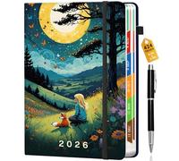 Lusibaka Agenda académique 2026 424 pages - Format A5 - Semainier de travail à partir de 2026 - Pour étudiant et enseignant - 6 pages par semaine - Carnet de rendez-vous pour l'école (dos fille)