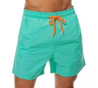 LUSKOPA Short de Bain à dissoudre - Cadeau Amusant pour frère, Petit ami, Enterrement de Vie de Jeune Fille, fête à la Piscine, Bleu Cyan, X-Large