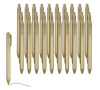 Lusofie 30 Stylos à Bille Dorés Rétractables, Stylos Fins à Encre Noire, Pointe Moyenne 0,5mm, Stylo Biro, Stylo Livre d'Or pour Mariage, Fête, Bureau, École