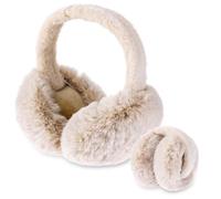 Lusofie Cache Oreilles Femme en Fourrure Artificielle Cache Oreille Chauds d'Hiver Mignon en Peluche Protege Oreille Chauds Cache Oreilles d'Hiver Femme (Beige)