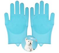 Lusofie Gants de toilette pour chien avec dents haute densité - Gant de toilettage pour chat et chien - Gant de brosse en silicone résistant à la chaleur - Gant de toilette pour le bain et le massage