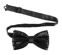 Lusofie Nœuds Papillon Pré Cravate pour Homme Paillettes Noeud Papillon Doré Noires Longueur Réglable Nœud Papillon pour Hommes Fête Banquet Mariage Deguisement Disco Homme (Noir)