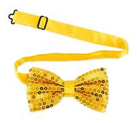 Lusofie Nœuds Papillon Pré Cravate pour Homme Paillettes Noeud Papillon Doré Noires Longueur Réglable Nœud Papillon pour Hommes Fête Banquet Mariage Deguisement Disco Homme (Or)