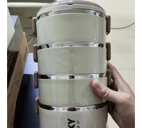 LUSQI boîte à déjeuner isolée en acier inoxydable de grande capacité à quatre étages boîte à déjeuner Portable pour étudiants et employés de bureau Four-Story