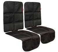 Lusso Gear Car Seat Protector Twin Pack, Thick Padding, 2 Mesh Storage Pockets, Waterproof, Protects Fabric Or Leather Seats from Child Car Seat and Pets, Non-Slip Rubber Padded Backing, No Imprint…