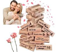 Lust Tower - Jeu pour adultes, jeu de 48 pièces super coquines tour de blocs, jeu de blocs empilables pour la Saint-Valentin, jeux de couples pour adultes, blocs de passion, jeu de blocs en bois