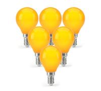 Lustaled Ampoule LED Petit Culot à Vis E14 Ambre 2000K, 6PCS | Blocage de la Lumière Bleue Veilleuse LED 4W Chaude Doux pour Chambre à Coucher, Sommeil Sain, Lumière pour Chambre de Bébé