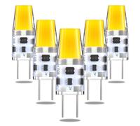 Lustaled GY6.35 Ampoules à LED,3W AC/DC 12V Bi-Pin JC Type LED,3000K Blanc Chaud G6.35 à Culot à Broches Remplace l'Halogène 25W 30W,12V GY6.35/G6.35 LED Mini Ampoule,Non Gradable-5 pièces