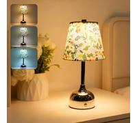 Lustaled Lampe de table sans fil, 3 modes de couleur, lampe à piles rechargeables, lampe tactile LED à intensité variable, IP54, portable, en métal chromé, pour chambre à coucher, salon, restaurant
