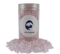 LUSTERING Verre écrasé décoratif très brillant de 6,35 mm, verre cassé, éclats de verre pour résine, géode, époxy, artisanat, remplissage de vase, pot de 0,5 kg (rose)