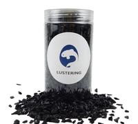 LUSTERING Verre écrasé décoratif très brillant de 6,35 mm, verre cassé, éclats de verre pour résine, géode, époxy, bricolage, remplissage de vase, pot de 0,5 kg (noir)