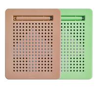 LUSTERMOON Lot de 2 plateaux de dessin magnétiques pour enfants, avec stylo magnétique et perles, jouets de peinture et d'esquisse pour tout-petits, filles et garçons, jouets anti-stress