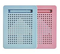 LUSTERMOON Lot de 2 plateaux de dessin magnétiques pour enfants, avec stylo magnétique et perles, jouets de peinture et d'esquisse pour tout-petits, filles et garçons, jouets anti-stress