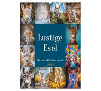 Lustige Esel (Wandkalender 2026 DIN A2 hoch), CALVENDO Monatskalender: Von ihren eigenwilligen Charakterzügen bis hin zu ihren lustigen Gewohnheiten ... Begleiter und einer Quelle der Freude macht.