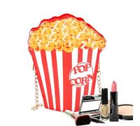 Lustige Handtasche - Hamburger Tasche | Niedliche Schulterhandtasche für Reisen, Schule, Einkaufen, Arbeit, Freizeit, Alltag, Kunstleder, Unisexe, Bœuf, 1 Stück, Popcorn, verwijzen naar de