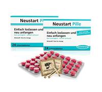 Lustige Pillen NEUSTART Pille 2er Set, als Geburtstagsgeschenk. Spaß, Anti Stress, Gute Laune, Junggesellenabschied Mann und Frau. mit John Silver® OrakelsprüchenF