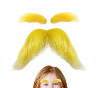 Lustiger Gelber Schnurrbart - Selbstklebender, künstlicher Bart, Kostüm-Requisite, réalistische Haarstruktur, leicht anzubringen, wiederverwendbare Party-Dekoration | Für Feiertage, Partys, Cosplay, M