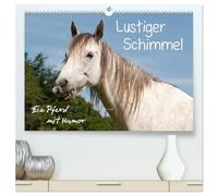 Lustiger Schimmel - ein Pferd mit Humor (hochwertiger Premium Wandkalender 2026 DIN A2 quer), Kunstdruck in Hochglanz: Schöne Pferdefotos die das ganze Jahr zum Schmunzeln einladen