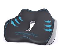 LustLocke Coussin d'assise orthopédique en mousse à mémoire de forme pour soulager le coccyx, coussin d'assise ergonomique pour hémorroïdes avec trou et design en forme de U pour voiture, canapé