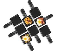 Lustlocke Lot de 8 Poêlon Raclette Carré Anti-adhésif, Coupelle Raclette Carré avec Poignée Anti-brûlure pour Fromage Fondu, Oeuf Frit