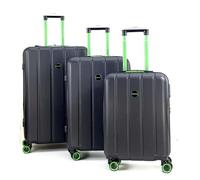 LUSTONE valise rigide monaco 1.1 Noir rose Set 3pcs