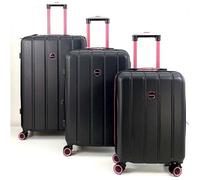 LUSTONE valise rigide monaco 1.1 Noir rose Set 3pcs