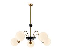 Lustre 5 lumières Style Industriel Moderne du Milieu du siècle, luminaire Suspendu Vintage pour Chambre à Coucher, Salon, Cuisine - Chrome 5