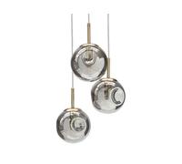 Beliani Lustre Transparent et Cuivré en Verre Rond Design Moderne 3 Ampoules Ralfes