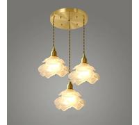 Lustre à 3 Lampes suspendues en Verre Laiteux, Long Bouquet de Roses, éclairage pour Cage d'escalier, Style Vintage du Milieu du siècle, Lampe de Plafond Moderne, pour Salle à mang