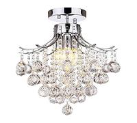 Lustre à 3 lumières, Style Moderne, Suspension en Cristal avec Pampilles en Cristal K9 Transparent pour Salon, Cuisine, Chambre, H35cm (Taille : 40cm)