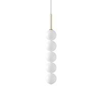 Lustre à 5 lumières en forme de boule de verre - Lampe suspendue en métal du milieu du siècle avec abat-jour en verre - Luminaires suspendus en métal pour cuisine et ferme Star of Light