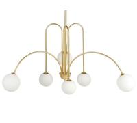 Beliani Lustre Forme Fontaine à 6 Emplacements d'Ampoule en Métal Doré Elégant Forbes