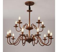 Lustre à Bougie rétro Country américain E14, Lampe de Salon Simple, Lampe de Salle à Manger, Lampe de Chambre à Coucher, Lampe d'étude, 15 têtes