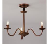 Lustre à Bougie rétro Country américain E14, Lampe de Salon Simple, Lampe de Salle à Manger, Lampe de Chambre à Coucher, Lampe d'étude,3 têtes