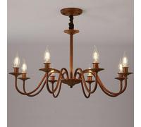 Lustre à Bougie rétro Country américain E14, Lampe de Salon Simple, Lampe de Salle à Manger, Lampe de Chambre à Coucher, Lampe d'étude,8 têtes