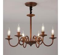 Lustre à Bougie rétro Country américain E14, Lampe de Salon Simple, Lampe de Salle à Manger, Lampe de Chambre à Coucher, Lampe d'étude,6 têtes