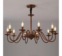 Lustre à Bougie rétro Country américain E14, Lampe de Salon Simple, Lampe de Salle à Manger, Lampe de Chambre à Coucher, Lampe d'étude, 10 têtes