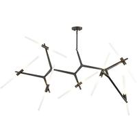 Lustre à Branche Moderne G9, Lustre Tube à Chevrons De Style Industriel, Lustre à Branche Minimaliste pour Luminaires De Salon De Salle à Manger, Black., 14 Head
