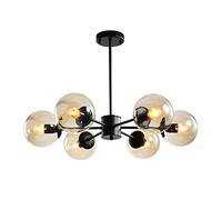 Lustre à Branches E27, Style moléculaire Magique, Inspiration Milieu du siècle, en Verre soufflé à la Main, décoration Boutique, plafonnier pour Salon ou Salle à Manger - Abat-Jour Bleu, 12