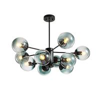 Lustre à Branches E27, Style moléculaire Magique, Inspiration Milieu du siècle, en Verre soufflé à la Main, décoration Boutique, plafonnier pour Salon ou Salle à Manger - Abat-Jour Bleu, 12