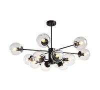 Lustre à Branches E27, Style moléculaire Magique, Inspiration Milieu du siècle, en Verre soufflé à la Main, décoration Boutique, plafonnier pour Salon ou Salle à Manger - Abat-Jour Bleu, 12