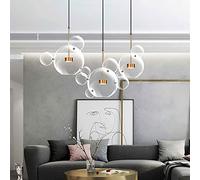 Lustre à Bulles de Savon créatif Moderne, Abat-Jour en Verre Globe Transparent, Lustre Suspendu pour Restaurant, Lampes suspendues décoratives, Salon, luminaire d'intérieur (Taille : châssis