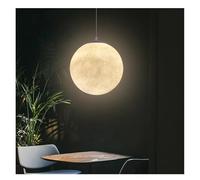 Lustre à la maison, moderne crème lune LED pendentif lumières salon salle à manger décor lustre éclairage chambre cuisine lampe suspendue Luminaire (lumière chaude (3000K), style A-D50cm) LWX