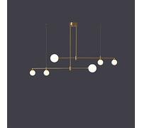 Lustre à LED en cuivre doré G9, lampe à suspension compatible avec la salle à manger, la table de cuisine, la maison, boule de verre, plafond moderne, vintage moderne, lumière chaude, 1 tête (6 têtes