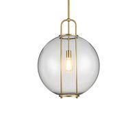 Lustre à LED en Fer forgé et Verre, Design Nordique, luminaire Suspendu à Une tête, idéal pour Une Chambre à Coucher, Un Balcon, Une allée, Une entrée ou Un Magasin de vêtements