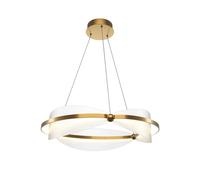 Lustre À LED Suspendu Ø 60Cm Anneau H: Max. 318Cm Réglable Laiton 3000 K