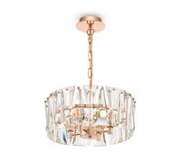 Lustre à Manger Verre Cristal Or Ø38 CM E14 Pendelleuchte 4-flammig