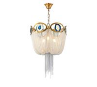 Lustre à pampilles en aluminium moderne, luminaire suspendu réglable en or, plafonnier suspendu en agate pour cuisine intérieure, salle à manger, salon, grand lustre duplex-bronze doré 45 * 70cm